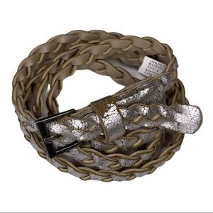 Distressed Silver Braided Belt Size 8